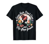Camp Hair Don't Care Funny Camping Tent Campfire for Women T-Shirt