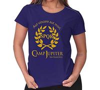 Camp Half Blood Branches Camp Jupiter SPQR SciFi Percy Jackson Ladies T Shirt Purple Purple L