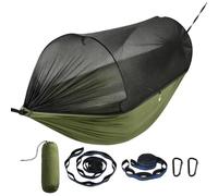 Camp Hammock,2 Person Sleeping Tarp with Tree Straps - 500 lbs Tent with Fly Net,for Balcony Backyard Beach Patio Travel Outdoor Hiking Backpacking