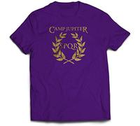 Camp Jupiter T-Shirt - Greek Gods Percy Jackson Film Book Gift Presents Birthday Twin Needle Collar 3-4'' Neck 100% Ringspun Combed Cotton High Stitch Density (Purple, XL)