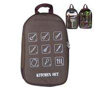 Camp Kitchen Cookware Organiser - 285G Large Carry Bag, Water-Resistant Outdoor Dish Bag, Robust Storage System with Multiple Pockets, Compact Organiser for Culinary Utensils