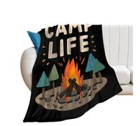 Camp Life Fashion Flannel Throw Blanket 30"*40"（76 * 100cm）