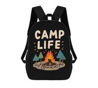 Camp Life Funny 17" Backpack Lightweight Daypack Laptop Bag for Travel Hiking Camping