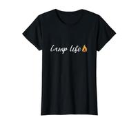 Camp Life Tent Moments to Savour Value Graphic T-Shirt, Women, Black, M