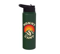 Camp Mommy Summer Camp Home Road Trip Vacation Camping Stainless Steel Insulated Water Bottle
