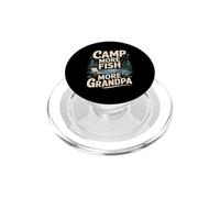 Camp More Fish More Grandpa Camping Fishing PopSockets PopGrip for MagSafe