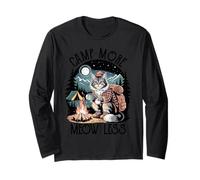 Camp More Meow Less Cat Camper Outdoor Adventure Long Sleeve T-Shirt