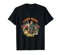 Camp More Worry Less Daily Outdoor Adventure Design T-Shirt
