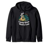 Camp More Worry Less Outdoor Camping Serenity Zip Hoodie