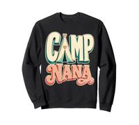 Camp Nana Camping Grandma Retro Tent Vintage Camper Gift Sweatshirt