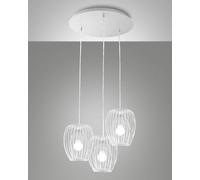 Camp pendant light in white metal Ø500 mm, modern design and elegant structure for indoor lighting, class 1 IP20