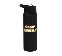 Camp Quietly Camping Solitude Nature Lover Stainless Steel Insulated Water Bottle
