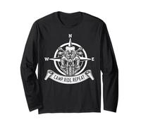 Camp Ride Repeat Motorcycle Compass Adventure Long Sleeve T-Shirt