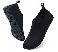 Camp Shoes Men Black Adult Beach Shoes for Men and Women Non-Slip Soft Bottom Diving Backwaters Barefoot Plain Swimming Shoes Open Shoes Men, black, 9 UK