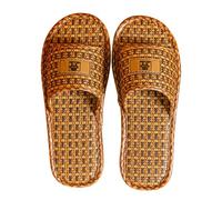 Camp Shoes Men's Winter Household Sandals Slippers Rattan Indoor Home Linen Non-Slip Anti-Slippers Easy Shoes Original Men, F, 6 UK