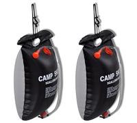 Camp Shower 20L Black PVC Solar Portable 2-Pack 59.5x40cm Outdoor Compact Shower