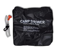 Camp Shower Portable 40L Black PVC Solar Heated Foldable 40x40x24cm for Camping