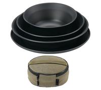 Camp Stainless Steel Plates Dinnerware - Camping Plate, Canvas Bag Included Flatware, Reusable Dining Tools for Family Friends Couples Outdoor Diningpolished Edges This Dinnerwares Set Provides