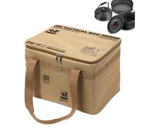 Camp Storage Organizer 42L - Waterproof Utility Box, Compact Heavy Duty Container Case | Travel Supply Holder with Carry Handles for Kitchen Dorm, Khaki, Se référer à la description, Refer to