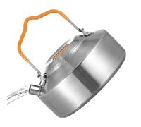 Camp Stove Teapot - Precision Pouring with Short Spout, Bushcraft Compact 1 Litre Boiler, Fast Conductivity Flat Base Cookware, Rustproof Hardened Steel Jugs | Cafetti