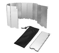 Camp Stove Windshield - 12 Plates Foldable Outdoor Camping Cooker Wind Screen Gas Stove Windshield for Camping Picnic, Backpacking, Cooking