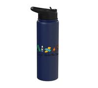 Camp Under Stars Tent Campfire Fun Design Stainless Steel Insulated Water Bottle