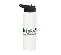 Camp Under Stars Tent Campfire Fun Design Stainless Steel Insulated Water Bottle