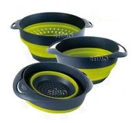 Camp4 Silicone Bowl and Silicone Colander Foldable 2-in-1 Grey Lime