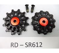 Campagnolo Super Record Jockey Wheel Set Silver One Size Black / Red