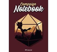 Campaign Notebook: RPG Journal, DM Journal for Tracking, Mapping, Note Taking, with Alternate Dot Grid and Hex Graph Pages, Dragon Themed Edition