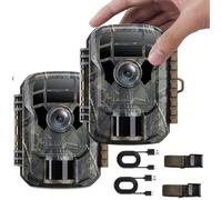 CAMPARKCAM 2 Pack Trail Camera - Game Camera 36MP 2K Motion Activated Trail Cam Scouting Hunting Cam Wildlife with 2.0 LCD Screen 120° Wide Angle Lens Night Vision Waterproof IP66