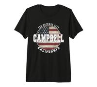 Campbell California, Vintage American Flag Premium T-Shirt