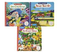 Campbell First Explorers Collection: Brilliant Bugs, Things That Go & Sea Creatures - Three Interactive Board Books with Push, Pull and Slide Mechanisms (3-Book Set)