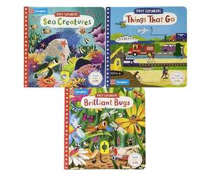 Campbell First Explorers Collection: Brilliant Bugs, Things That Go & Sea Creatures - Three Interactive Board Books with Push, Pull and Slide Mechanisms (3-Book Set)