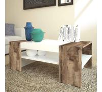 campbell high gloss coffee table in white and pereira maple