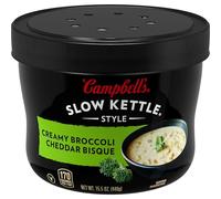 Campbell's Slow Kettle Style Creamy Broccoli Cheddar Bisque, 15.5 oz Microwavable Bowl