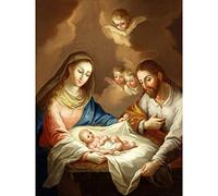 Campeche Jordan The Nativity Biblical Jesus Angels Painting Large Wall Art Print Canvas Premium Mural