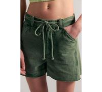 Camped Out Cotton-Canvas Shorts at Free People in Drenched Jungle, Size: US 0 - female