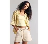 Camped Out Cotton-Canvas Shorts at Free People in Tea, Size: US 0 - female