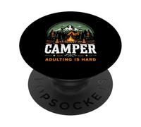 CAMPER ADULTING IS HARD Vintage Camping PopSockets Adhesive PopGrip
