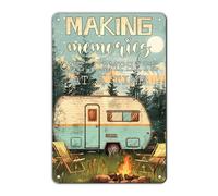 Camper Camping Vintage Metal Tin Sign Making Memories One Campsite at A Time Rv Decor Accessories for Outdoor Yard House Banner Home Lawn Welcome Decoration 6 * 8in