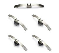 Camper Car Push Lock with Handle Latch Button Locks Furniture Hardware 5Pcs(Brushed Silver 128mm)