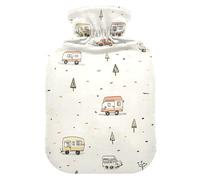 Camper Caravan Car Beige Water Bottle for hot Water with Soft Cover, 2L hot compresses for The Body for (Scenario), (Scenario), (Scenario)