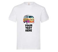 Camper Customisable Personalised Kid's Children's T-Shirt Custom Tshirt Tee Kids Shirt Top Cute Funny Boys Girls Unisex White Van V W