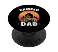 Camper Dad Retro Vintage Sunset Camping Outdoor Adventure PopSockets Adhesive PopGrip