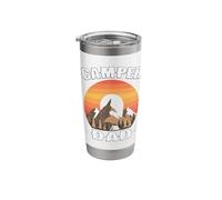 Camper Dad Retro Vintage Sunset Camping Outdoor Adventure Stainless Steel Insulated Tumbler