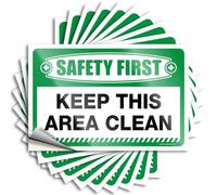 Camper Decorations for Inside Motorcross Bumper - Safety First Keep This Area Clean Case Waterproof Vinyl Sticker(8X12CM)