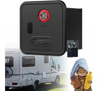 Camper Hot Water Heater, Electric RV Tankless Water Heater, with 16x16 in Door and Remote Controller,DC 12V,Best High Altitude Performance,Propane Gas,Easy Installation(Black,No Shower Head)