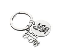 Camper Keychain Keyring Happy RV Keychain Camping Gifts For Men Women Teenager Camper Lover Travel Trailers Vacation, Queen, Medium