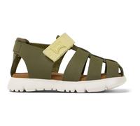 CAMPER Oruga - Sandals for Boys - Green, size 4.5, Smooth leather/Cotton fabric K800489-015
